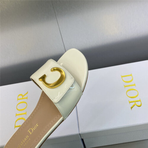 High Quality Luxury Dior Cd Letter Logo Metal Buckle Flat Color Block Sandals – Style 82726 product detail