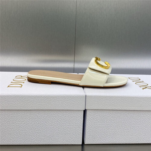 High Quality Luxury Dior Cd Letter Logo Metal Buckle Flat Color Block Sandals – Style 82726 product detail