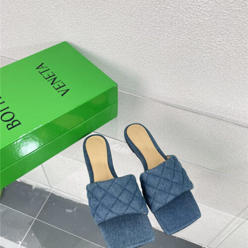 High Quality Luxury Bottega Veneta New Wash Denim Deep Mouth Slippers – Style 33670 product detail