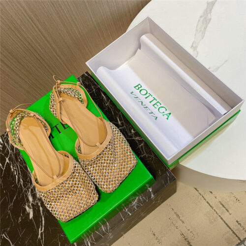High Quality Luxury Bottega Veneta Diamond Mesh Sandals – Style 80198