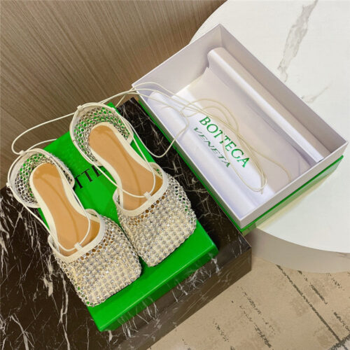 High Quality Luxury Bottega Veneta Diamond Mesh Sandals – Style 12966