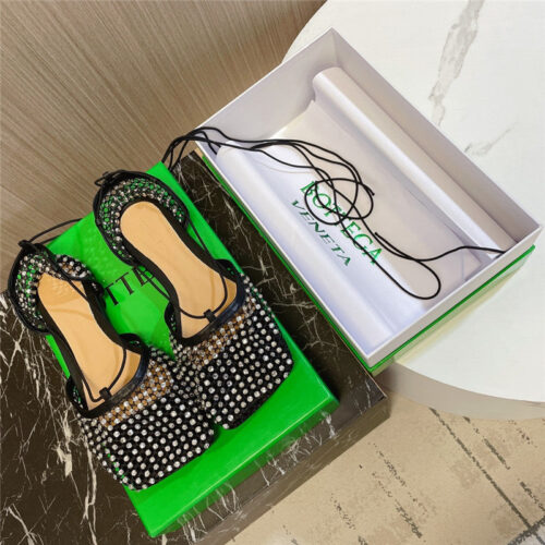 High Quality Luxury Bottega Veneta Diamond Mesh Sandals – Style 78502