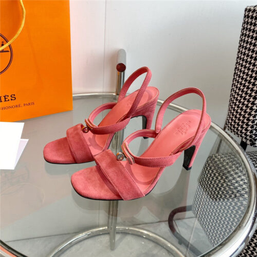 High Quality Luxury Hermes Glamor Kelly Buckle High-Heeled Sandals