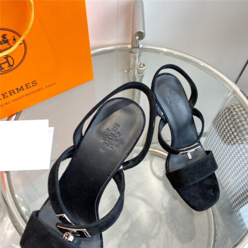High Quality Luxury Hermes Glamor Kelly Buckle High-Heeled Sandals – Style 84003 product detail