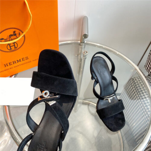 High Quality Luxury Hermes Glamor Kelly Buckle High-Heeled Sandals – Style 84003 product detail