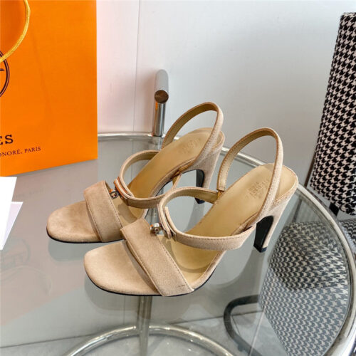 High Quality Luxury Hermes Glamor Kelly Buckle High-Heeled Sandals – Style 49539
