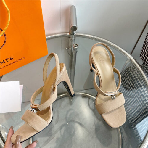 High Quality Luxury Hermes Glamor Kelly Buckle High-Heeled Sandals – Style 49539 product detail