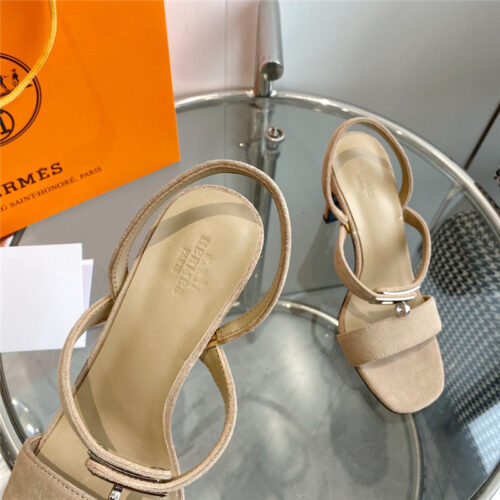 High Quality Luxury Hermes Glamor Kelly Buckle High-Heeled Sandals – Style 49539 product detail
