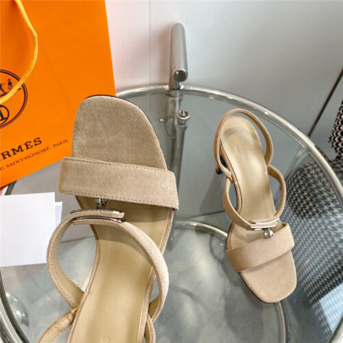 High Quality Luxury Hermes Glamor Kelly Buckle High-Heeled Sandals – Style 49539 product detail