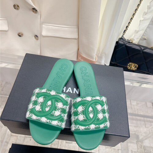 High Quality Luxury Chanel Pure Handmade Lozenge Car Line Slippers – Style 10566 product detail