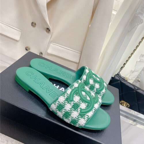 High Quality Luxury Chanel Pure Handmade Lozenge Car Line Slippers – Style 10566 product detail