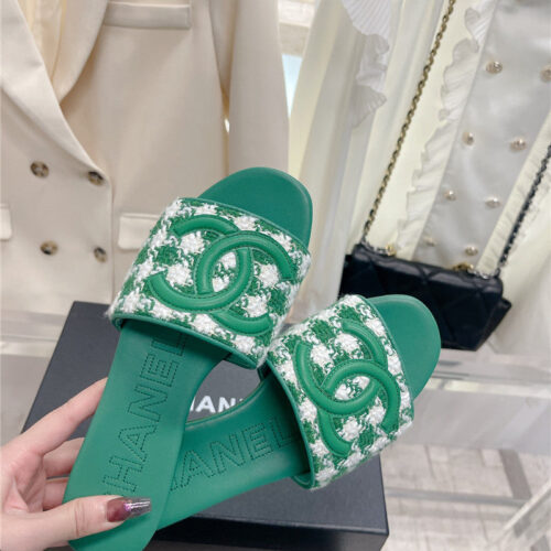 High Quality Luxury Chanel Pure Handmade Lozenge Car Line Slippers – Style 10566 product detail