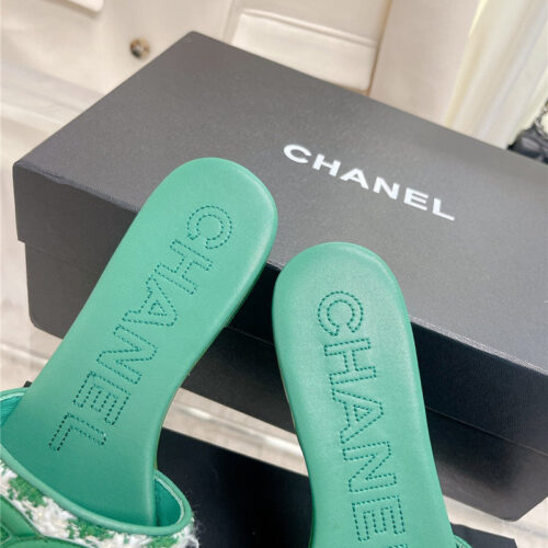 High Quality Luxury Chanel Pure Handmade Lozenge Car Line Slippers – Style 10566 product detail