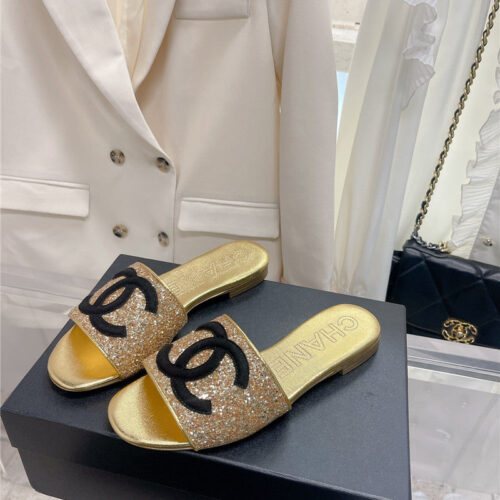High Quality Luxury Chanel Pure Handmade Lozenge Car Line Slippers – Style 07174