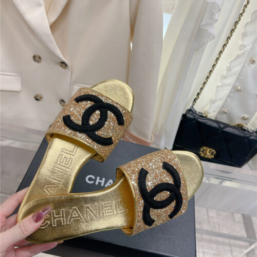 High Quality Luxury Chanel Pure Handmade Lozenge Car Line Slippers – Style 07174 product detail