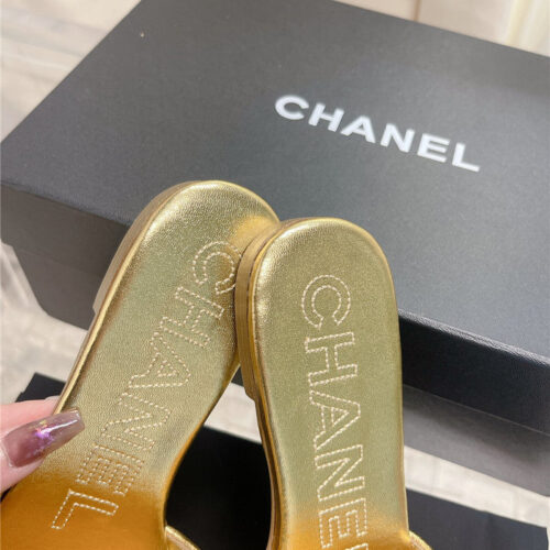High Quality Luxury Chanel Pure Handmade Lozenge Car Line Slippers – Style 07174 product detail