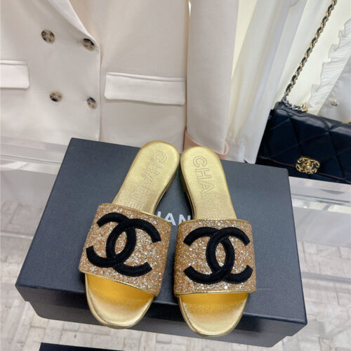 High Quality Luxury Chanel Pure Handmade Lozenge Car Line Slippers – Style 07174 product detail