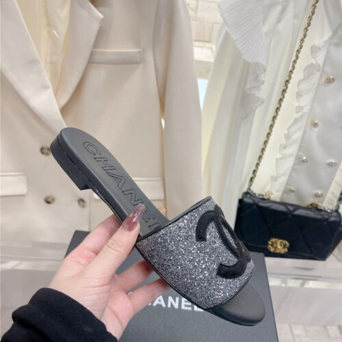 High Quality Luxury Chanel Pure Handmade Lozenge Car Line Slippers – Style 38246 product detail