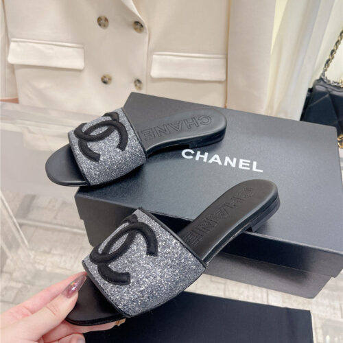 High Quality Luxury Chanel Pure Handmade Lozenge Car Line Slippers – Style 38246 product detail