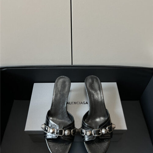 High Quality Luxury Balenciaga Silver Stud Buckle Spice Slippers product detail