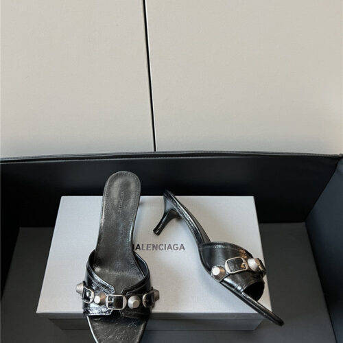 High Quality Luxury Balenciaga Silver Stud Buckle Spice Slippers product detail