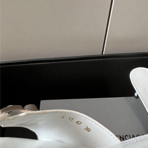 High Quality Luxury Balenciaga Silver Stud Buckle Spice Slippers – Style 21187 product detail
