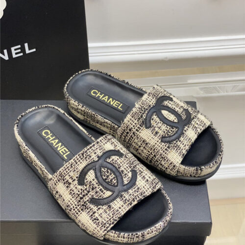 High Quality Luxury Chanel New Big Logo Slippers