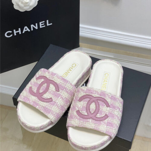 High Quality Luxury Chanel New Big Logo Slippers – Style 77862 alternate view