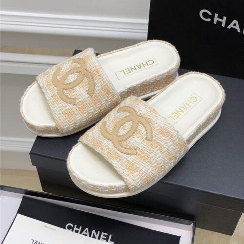 High Quality Luxury Chanel New Big Logo Slippers – Style 76166