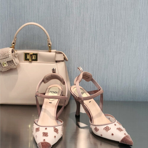 High Quality Luxury Fendi New FF Graceful Streamlined Colibrí Slingback Shoes – Style 32019 product detail