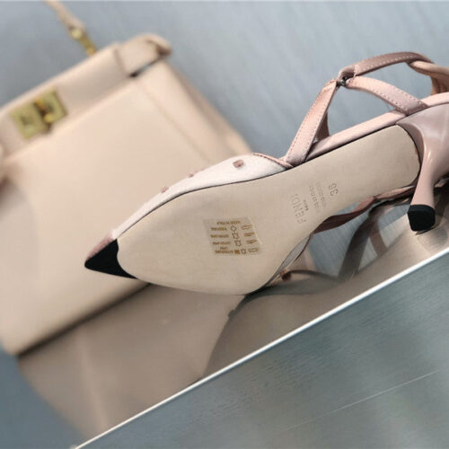 High Quality Luxury Fendi New FF Graceful Streamlined Colibrí Slingback Shoes – Style 32019 product detail