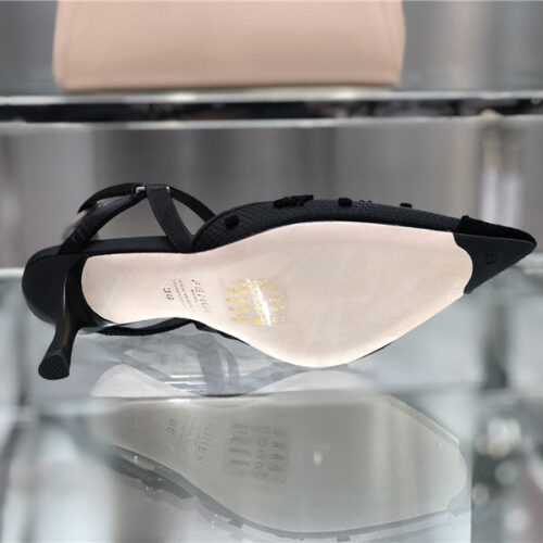 High Quality Luxury Fendi New FF Graceful Streamlined Colibrí Slingback Shoes product detail