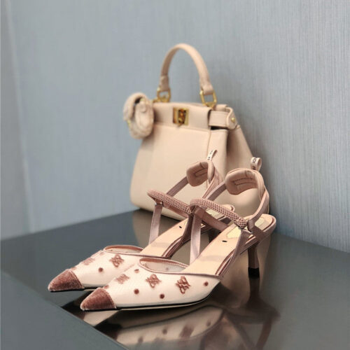High Quality Luxury Fendi New FF Graceful Streamlined Colibrí Slingback Shoes – Style 35955 alternate view