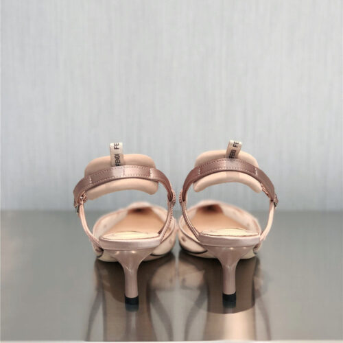 High Quality Luxury Fendi New FF Graceful Streamlined Colibrí Slingback Shoes – Style 35955 product detail