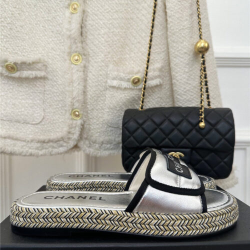 High Quality Luxury Chanel Velcro Lazy Slippers – Style 09862 product detail