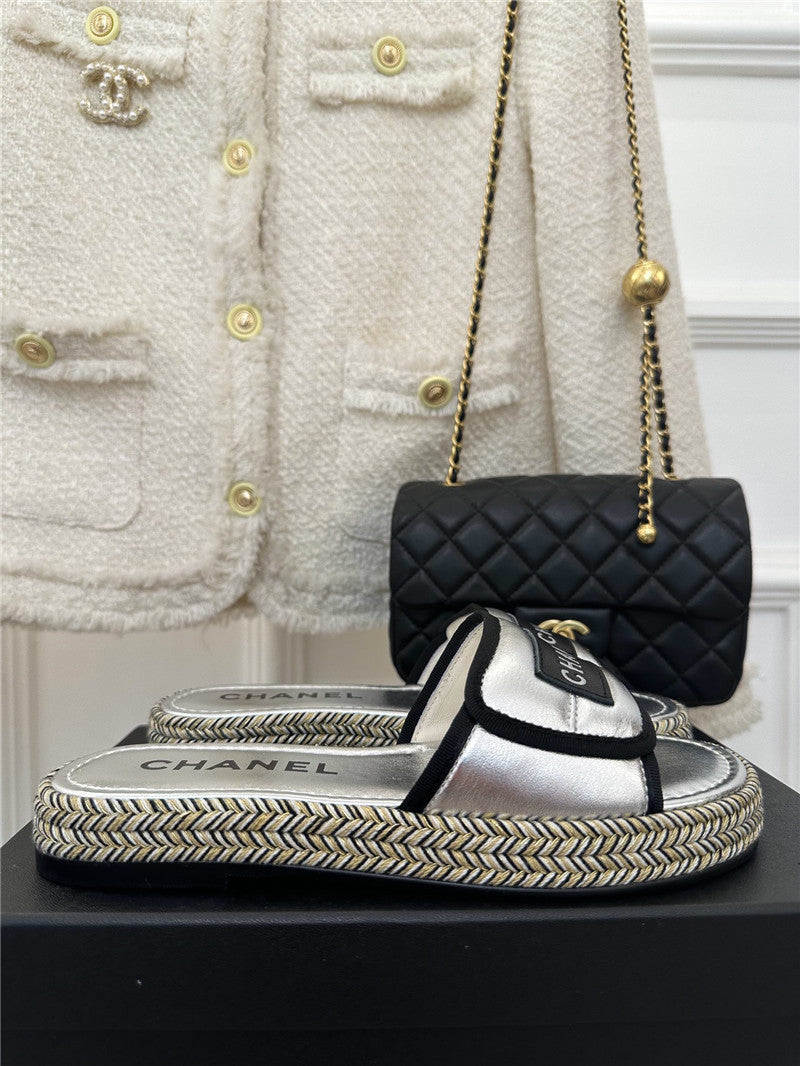 High Quality Luxury Chanel Velcro Lazy Slippers – Style 09862 product detail