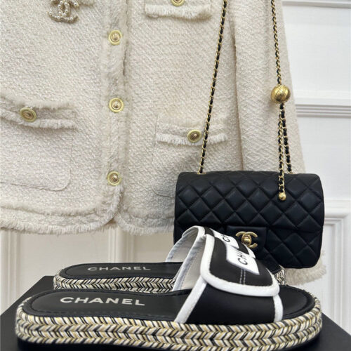 High Quality Luxury Chanel Velcro Lazy Slippers – Style 72006 product detail