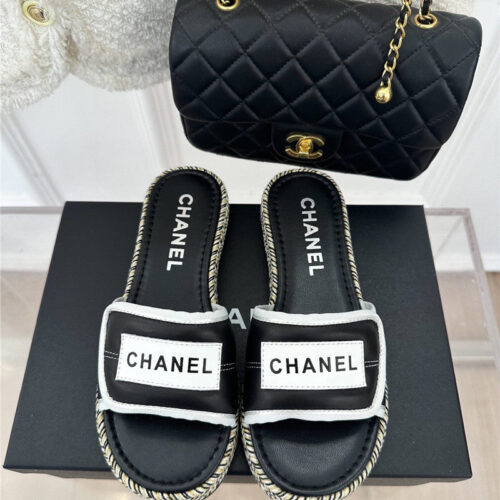 High Quality Luxury Chanel Velcro Lazy Slippers – Style 72006