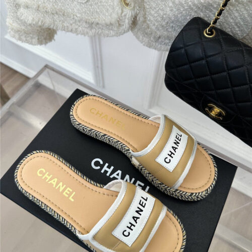 High Quality Luxury Chanel Velcro Lazy Slippers – Style 66918 product detail