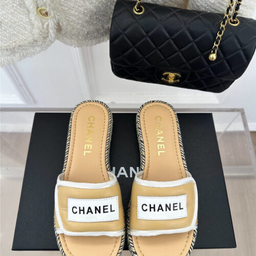High Quality Luxury Chanel Velcro Lazy Slippers – Style 66918 alternate view