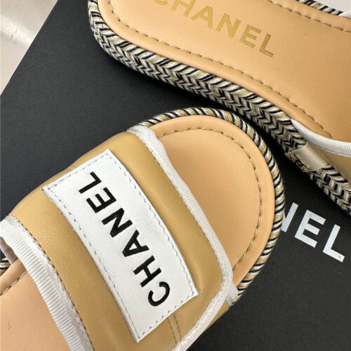 High Quality Luxury Chanel Velcro Lazy Slippers – Style 66918 product detail