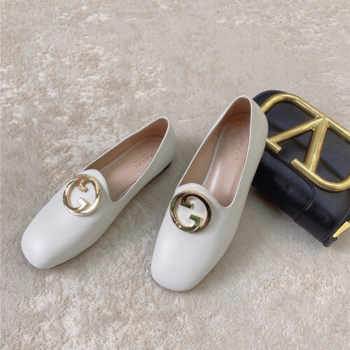 High Quality Luxury Gucci Blonde Womens Ballet Flats
