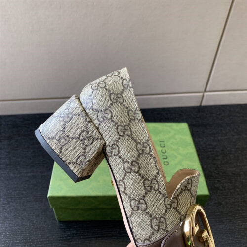 High Quality Luxury Gucci Retro Fashion Round Interlocking Double G Logo Shoes product detail