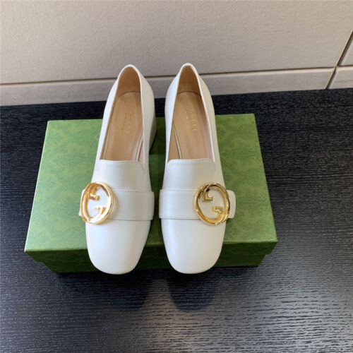 High Quality Luxury Gucci Retro Fashion Round Interlocking Double G Logo Shoes – Style 38995 product detail