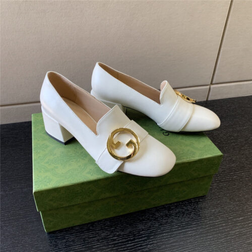 High Quality Luxury Gucci Retro Fashion Round Interlocking Double G Logo Shoes – Style 38995