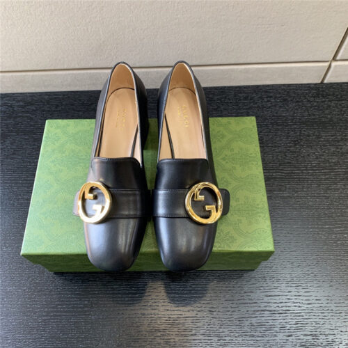 High Quality Luxury Gucci Retro Fashion Round Interlocking Double G Logo Shoes – Style 71763 alternate view