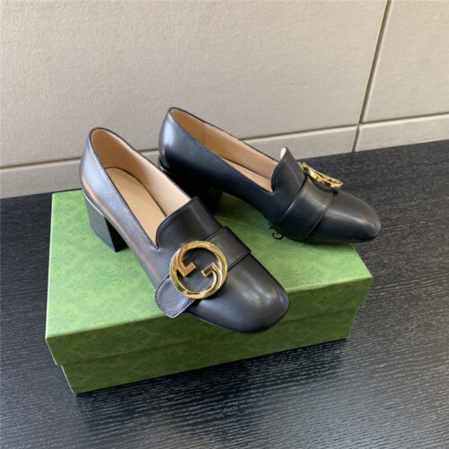 High Quality Luxury Gucci Retro Fashion Round Interlocking Double G Logo Shoes – Style 71763