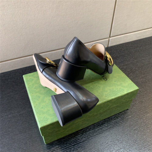 High Quality Luxury Gucci Retro Fashion Round Interlocking Double G Logo Shoes – Style 71763 product detail
