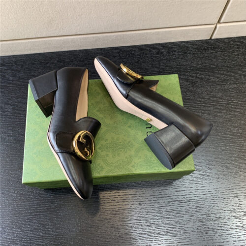 High Quality Luxury Gucci Retro Fashion Round Interlocking Double G Logo Shoes – Style 71763 product detail