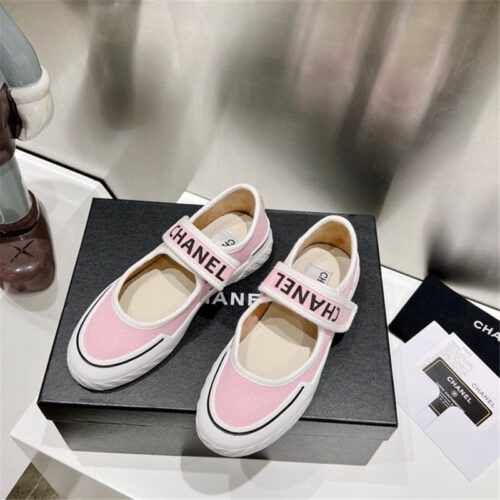 High Quality Luxury Chanel Second-Hand Velcro Platform Canvas Shoes